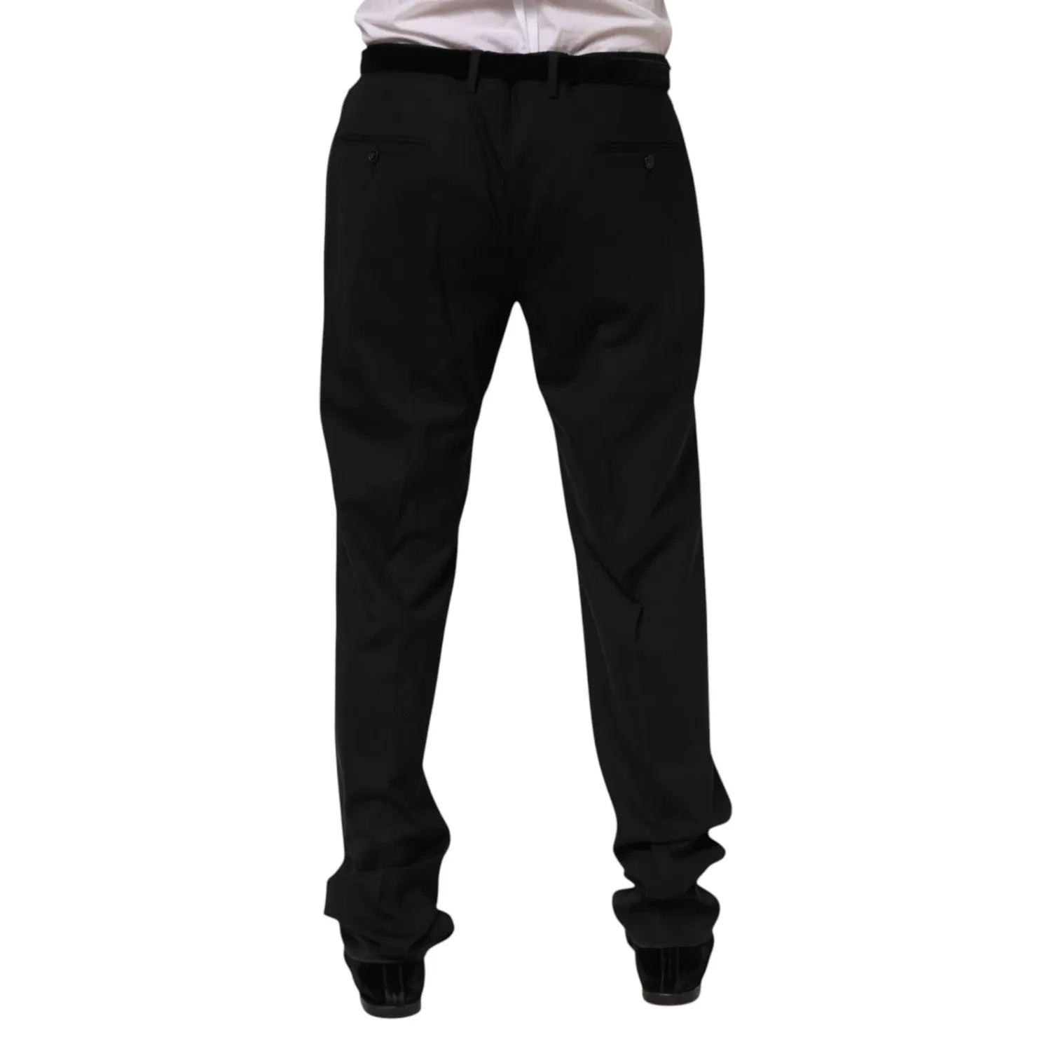 Dolce & Gabbana Black Wool Formal Dress Men Trousers Pants