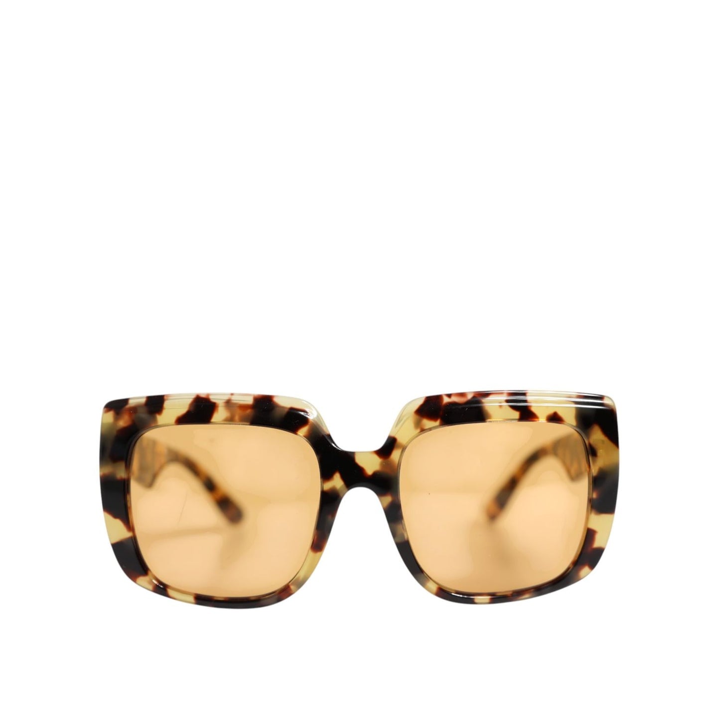 Dolce & Gabbana Black Yellow Havana Leopard Square Shades Sunglasses