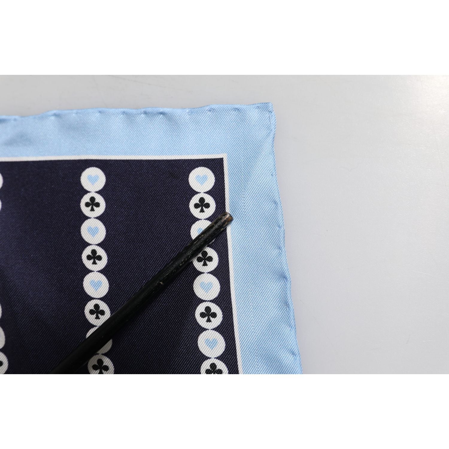 Dolce & Gabbana Blue Printed Silk Square Men Foulard Scarf