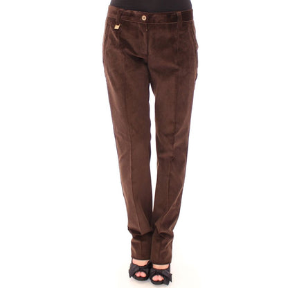 Dolce & Gabbana Brown Cotton Casual Pants - Elegant design with logo detail and practical pockets, perfect for a sophisticated look.