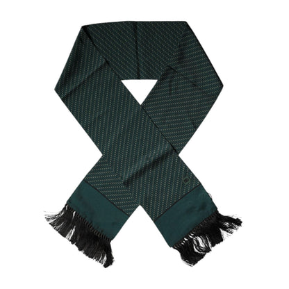 Dolce & Gabbana Dark Green Fantasy Fringes Neck Wrap Scarf