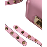 Dolce & Gabbana Baby Pink LOLA Leather Studded Crossbody Strap Bag BAG4086