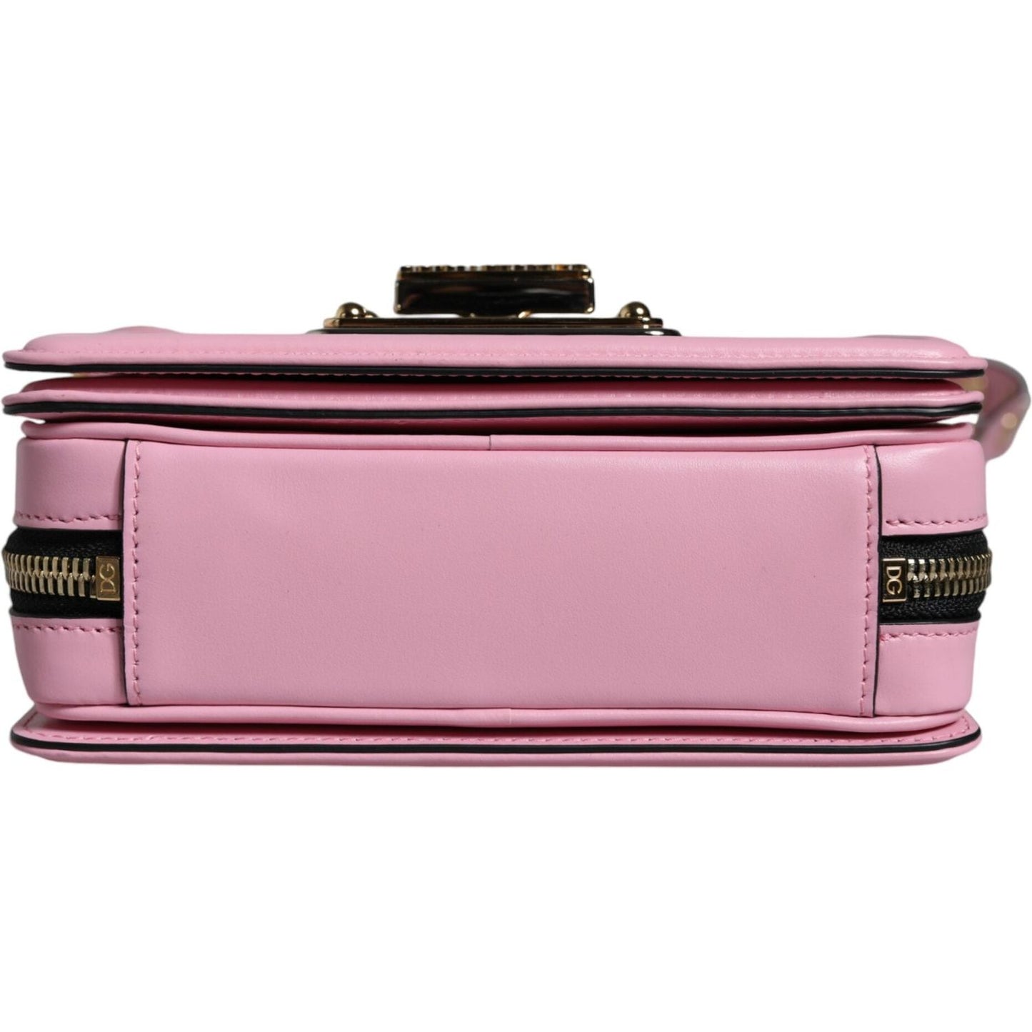 Dolce & Gabbana Baby Pink LOLA Leather Studded Crossbody Strap Bag BAG4086