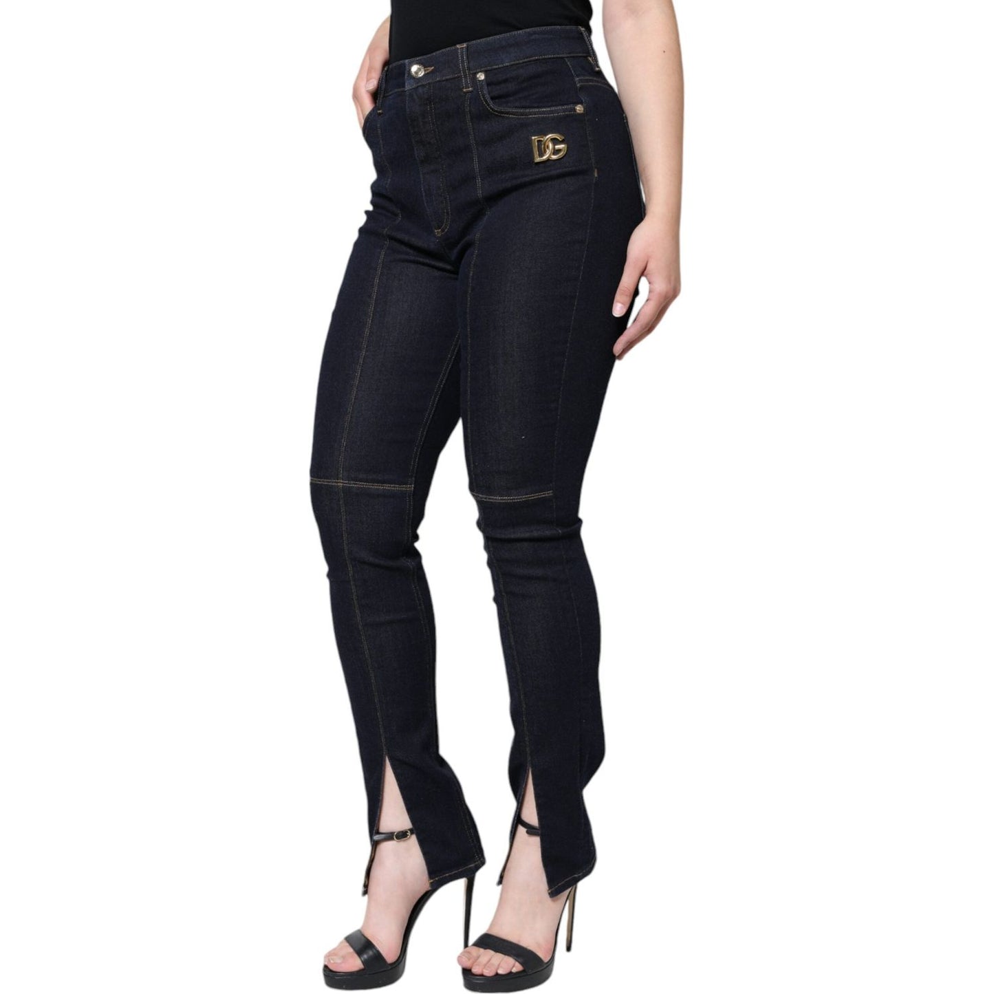 Dolce & Gabbana Black Cotton Blend Skinny Denim Jeans PAN74219-46