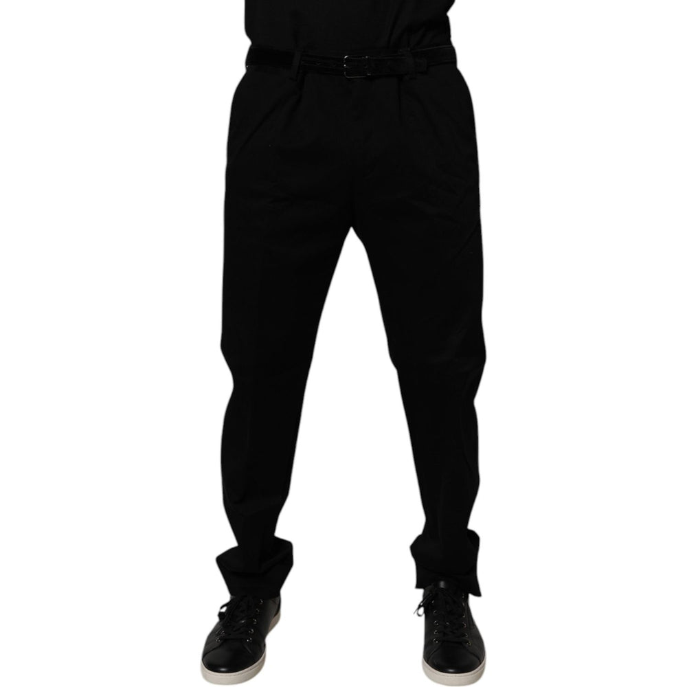 Dolce & Gabbana Black Cotton Men Skinny Dress Formal Pants PAN75198-54