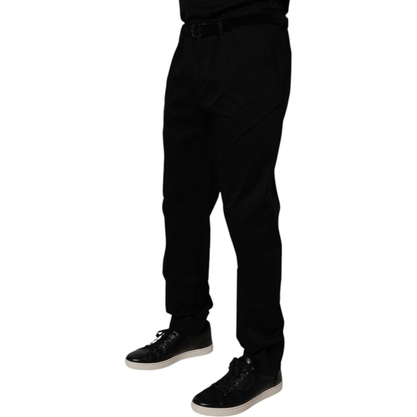 Dolce & Gabbana Black Cotton Men Skinny Dress Formal Pants PAN75198-54