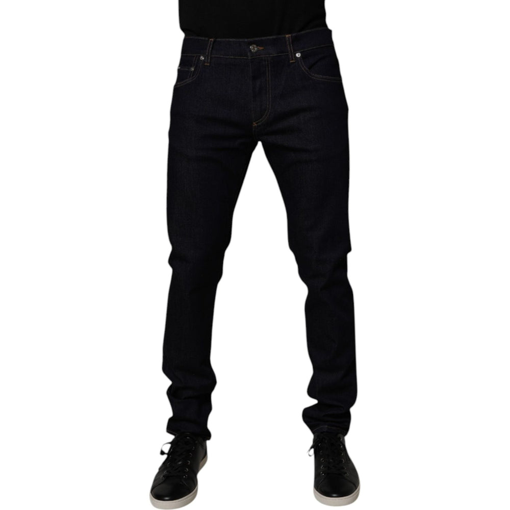 Dolce & Gabbana Black Cotton Stretch Men Skinny Denim Jeans PAN75031-52