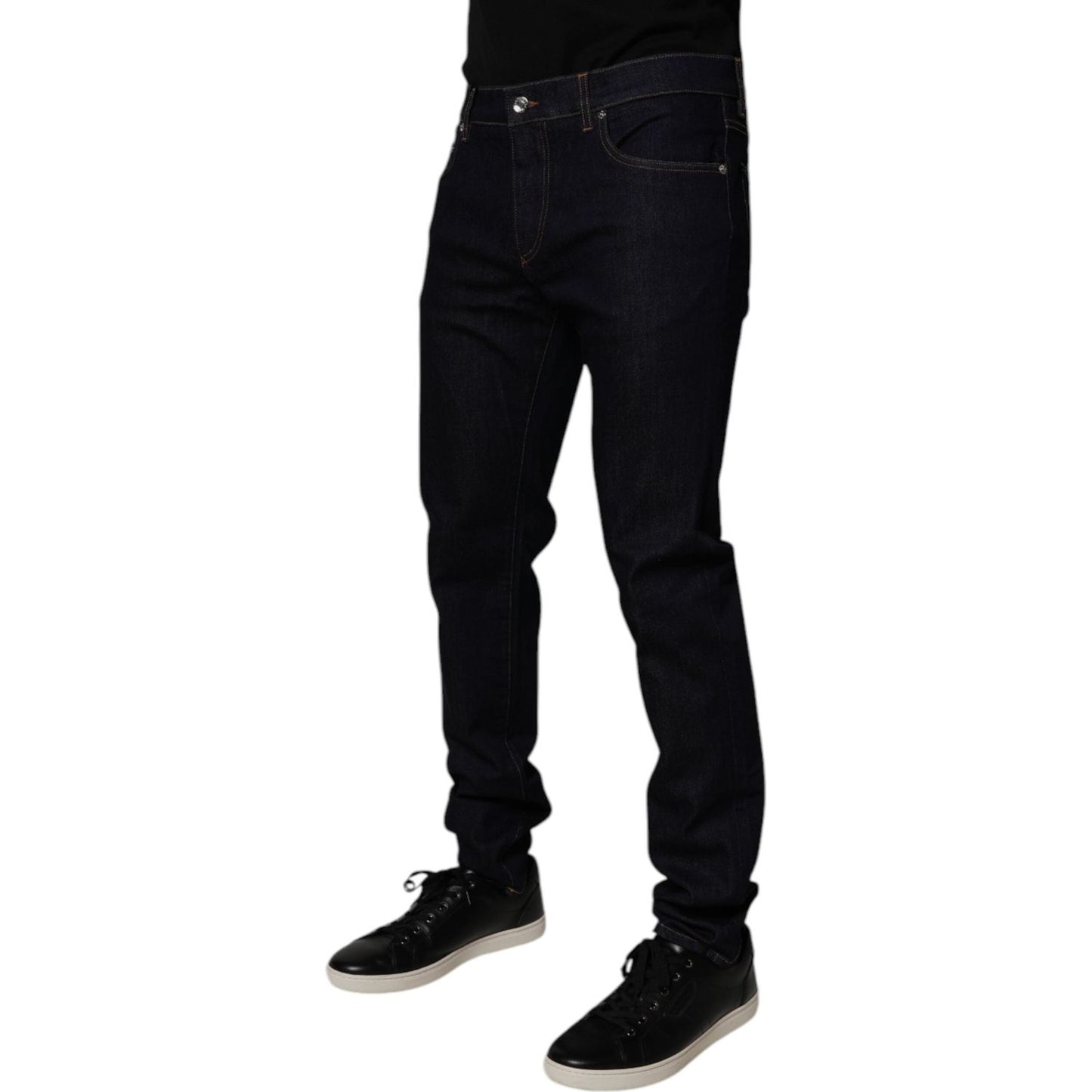 Dolce & Gabbana Black Cotton Stretch Men Skinny Denim Jeans PAN75031-52