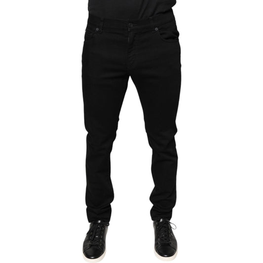 Dolce & Gabbana Black Cotton Stretch Skinny Men Denim Jeans PAN76504-50