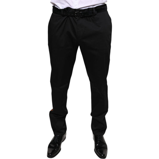 Dolce & Gabbana Black Cotton Stretch Skinny Men Dress Pants PAN75581-56