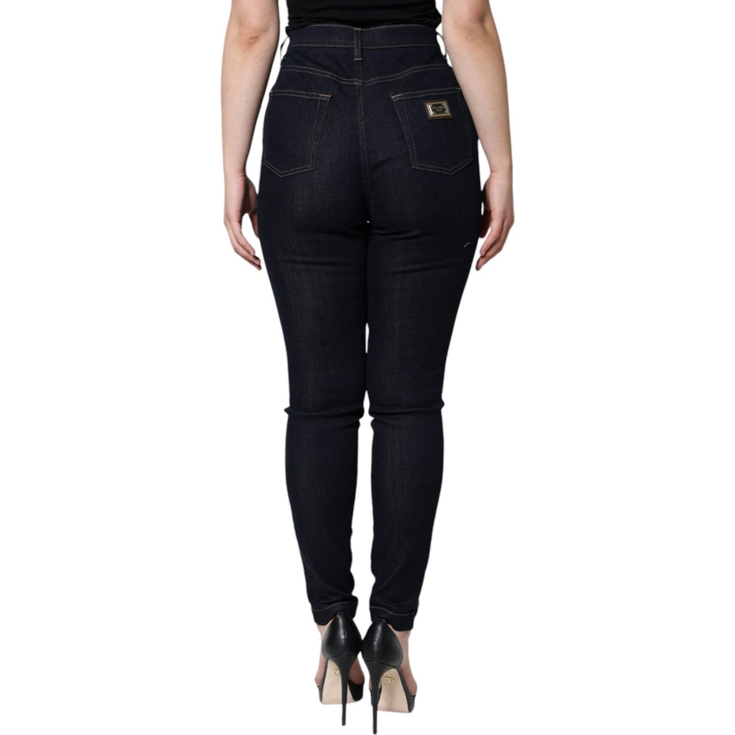 Dolce & Gabbana Black GRACE High Waist Skinny Denim Jeans PAN75545-44