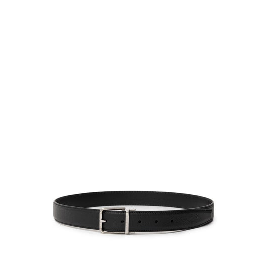 Dolce & Gabbana Black Leather Belt DO-8411676-90 CM / 36 INCHES