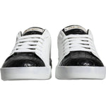 Dolce & Gabbana Black Leather Logo Portofino Sneaker Shoes MV6170-40