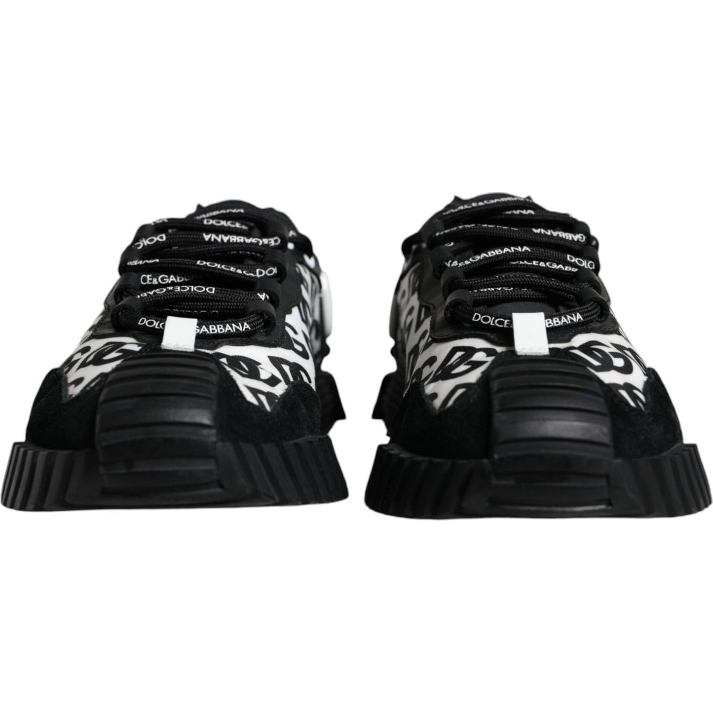 Dolce & Gabbana Black Logo Lace Up Low Top NS1 Sneakers Shoes MV6179-39.5