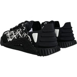 Dolce & Gabbana Black Logo Lace Up Low Top NS1 Sneakers Shoes MV6179-39.5