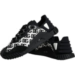 Dolce & Gabbana Black Logo Lace Up Low Top NS1 Sneakers Shoes MV6179-39.5