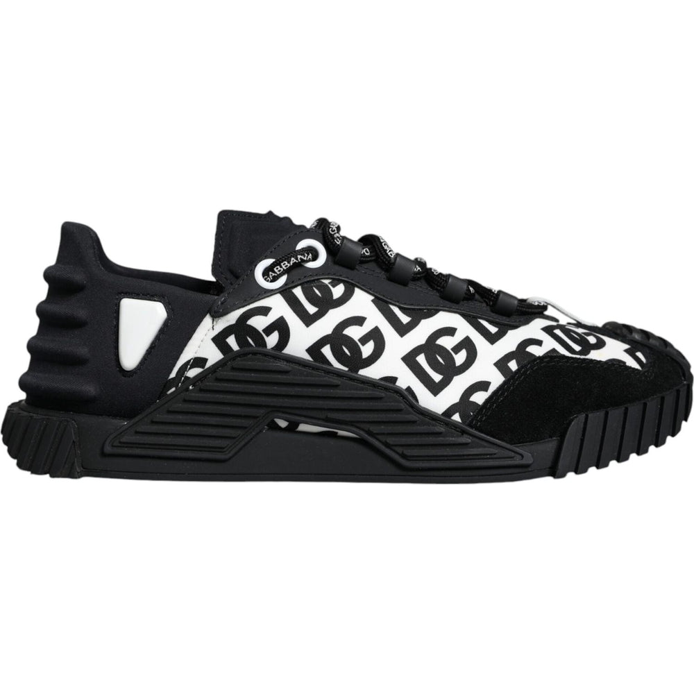 Dolce & Gabbana Black Logo Lace Up Low Top NS1 Sneakers Shoes MV6199-41