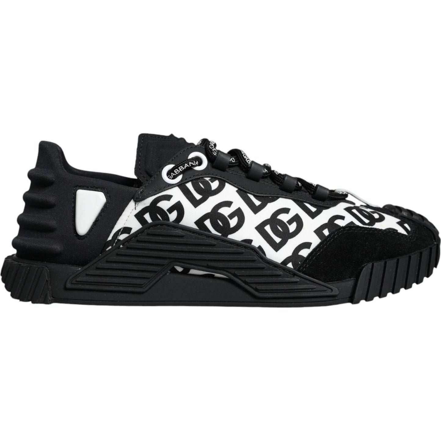 Dolce & Gabbana Black Logo Lace Up Low Top NS1 Sneakers Shoes MV6199-41
