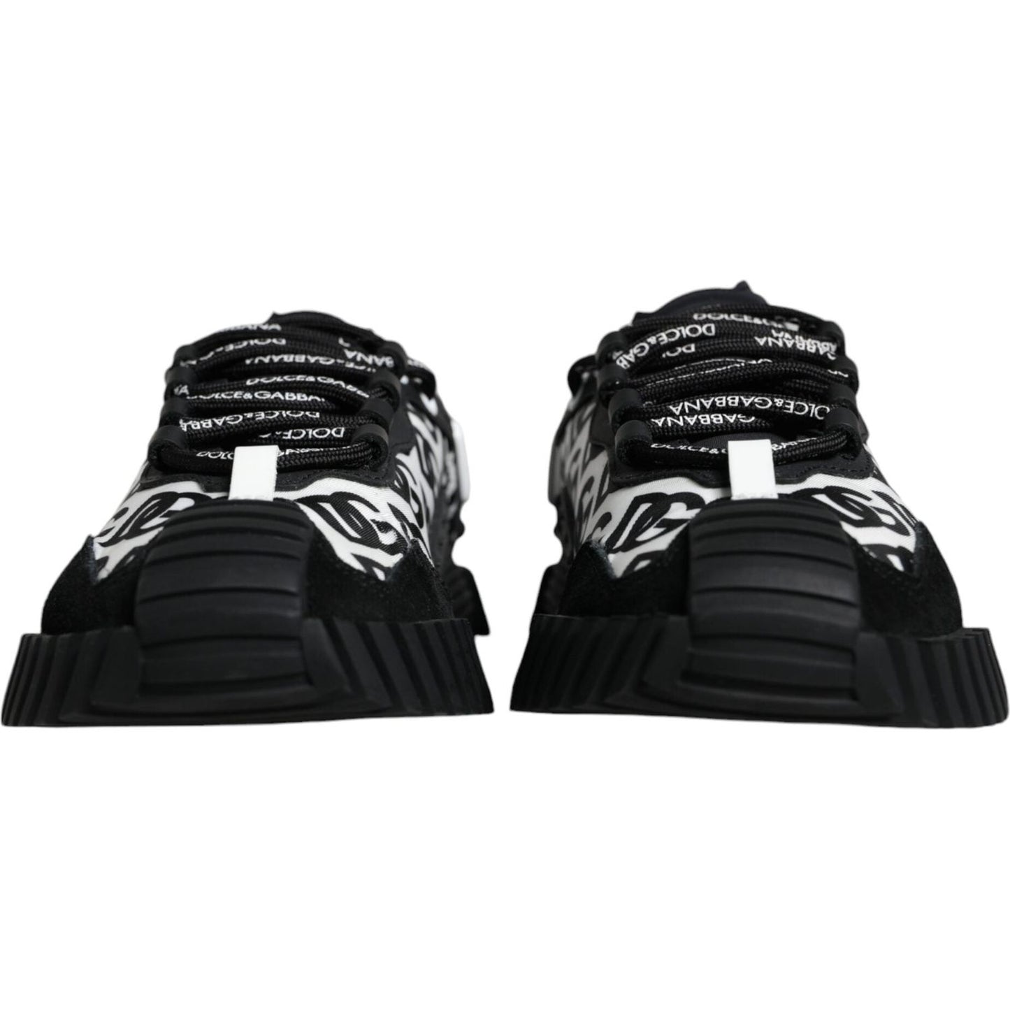 Dolce & Gabbana Black Logo Lace Up Low Top NS1 Sneakers Shoes MV6199-41