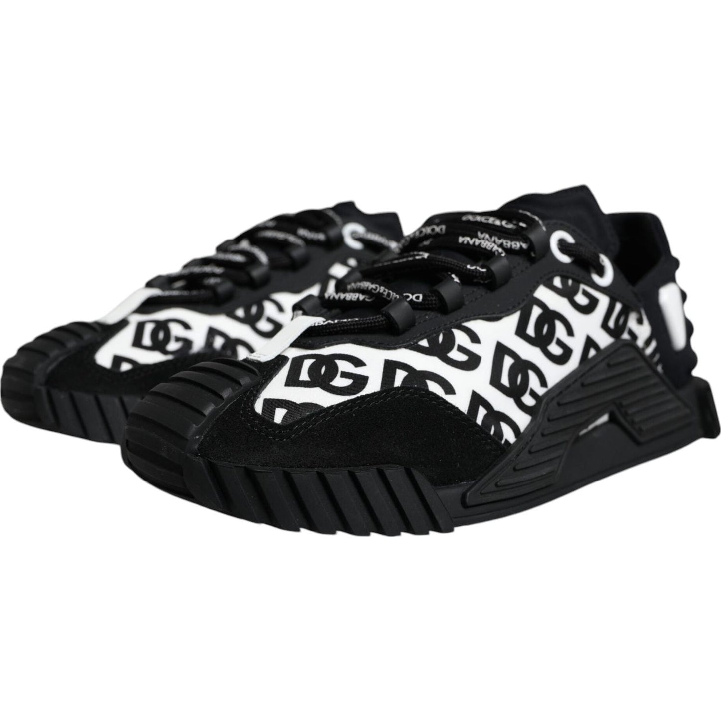 Dolce & Gabbana Black Logo Lace Up Low Top NS1 Sneakers Shoes MV6199-41