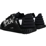Dolce & Gabbana Black Logo Lace Up Low Top NS1 Sneakers Shoes MV6199-41