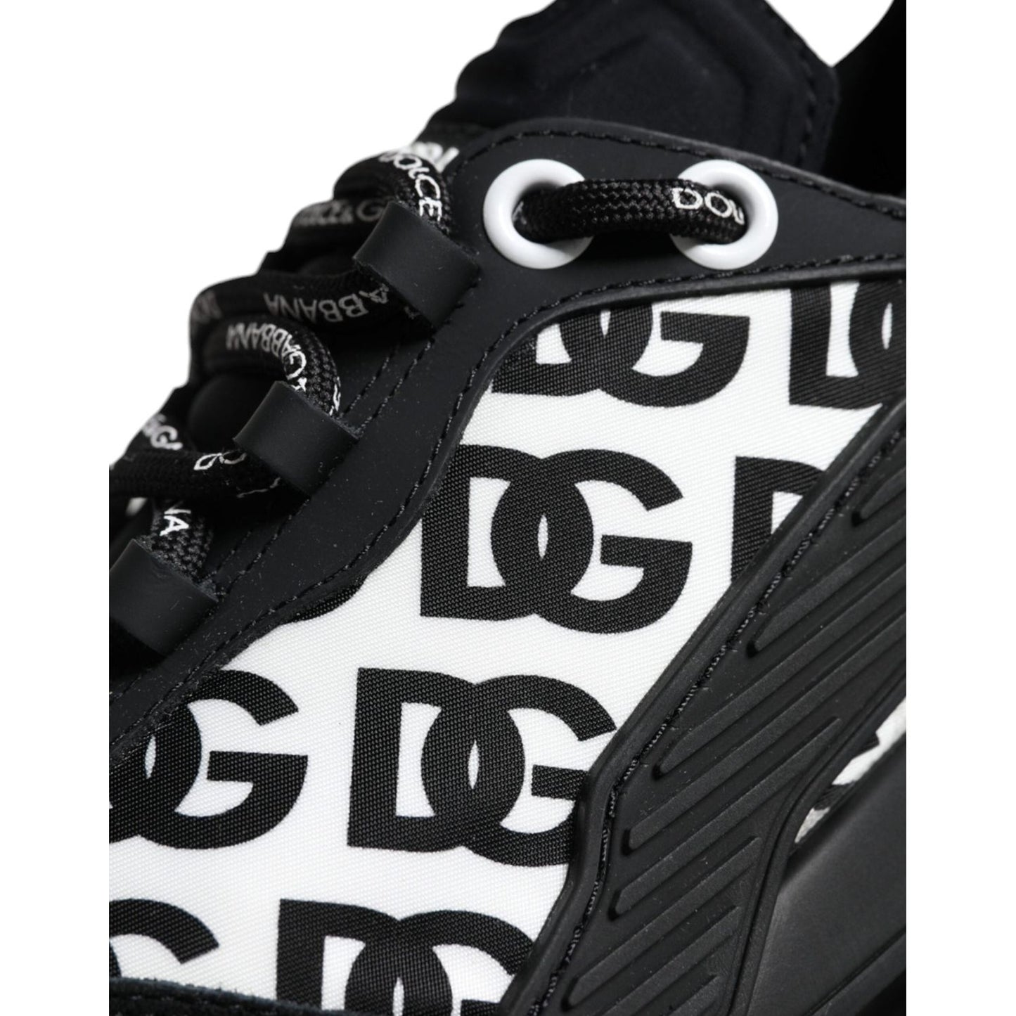 Dolce & Gabbana Black Logo Lace Up Low Top NS1 Sneakers Shoes MV6199-41