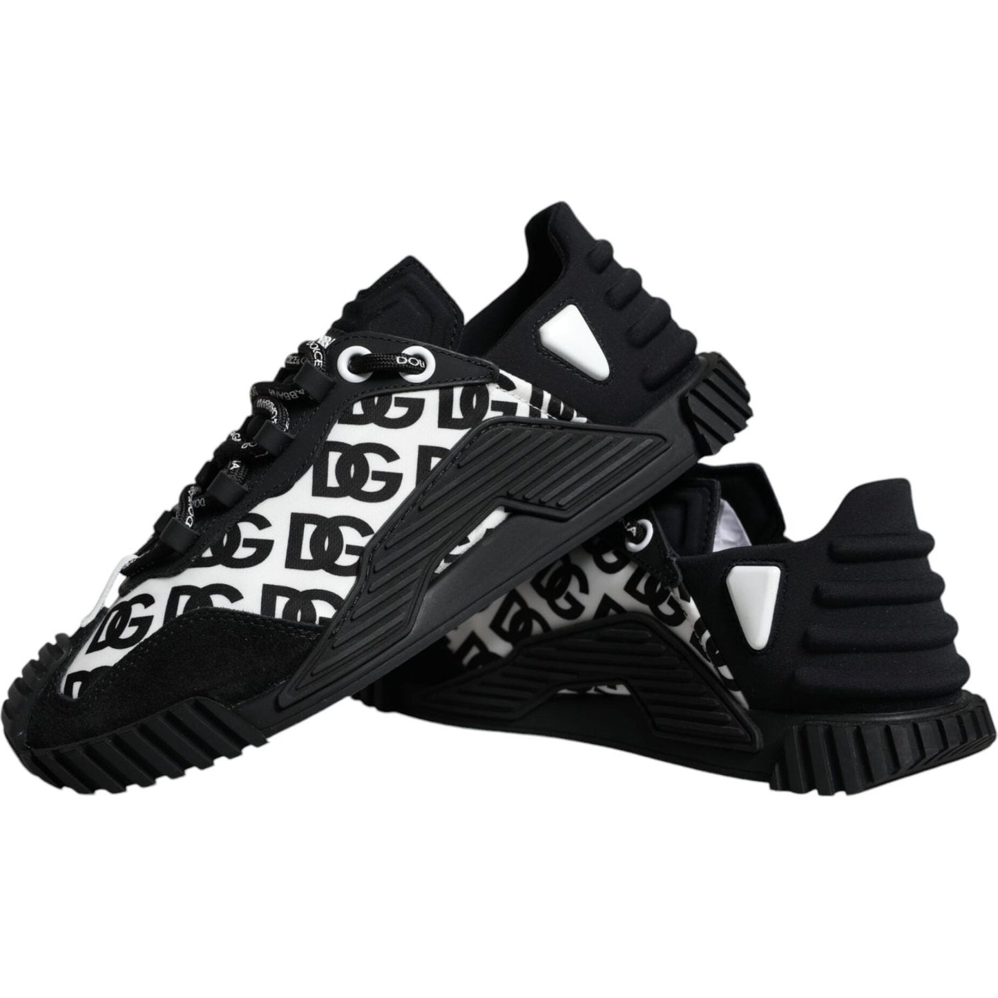 Dolce & Gabbana Black Logo Lace Up Low Top NS1 Sneakers Shoes MV6199-41