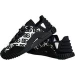 Dolce & Gabbana Black Logo Lace Up Low Top NS1 Sneakers Shoes MV6199-41