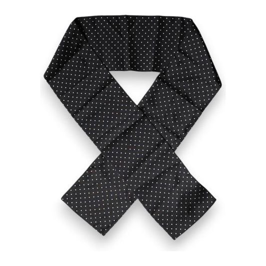 Dolce & Gabbana Black Polka Dots Silk Skinny Neck Wrap Scarf MS7301