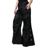 Dolce & Gabbana Black Quilted High Waist Women Wide Leg Pants PAN75549-40