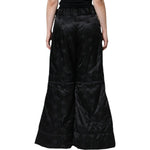 Dolce & Gabbana Black Quilted High Waist Women Wide Leg Pants PAN75549-40