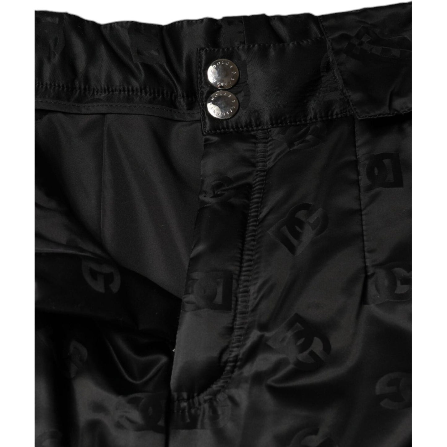 Dolce & Gabbana Black Quilted High Waist Women Wide Leg Pants PAN75549-40