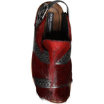 Dolce & Gabbana Black Red Gazelle Hair Leather Sandals Shoes MV5104-43