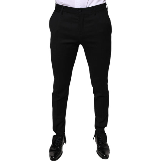 Dolce & Gabbana Black Wool Skinny Formal Dress Pants PAN75351-48