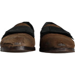 Dolce & Gabbana Brown Calf Hair Leather Loafers Formal Dress Shoes MV6220-42