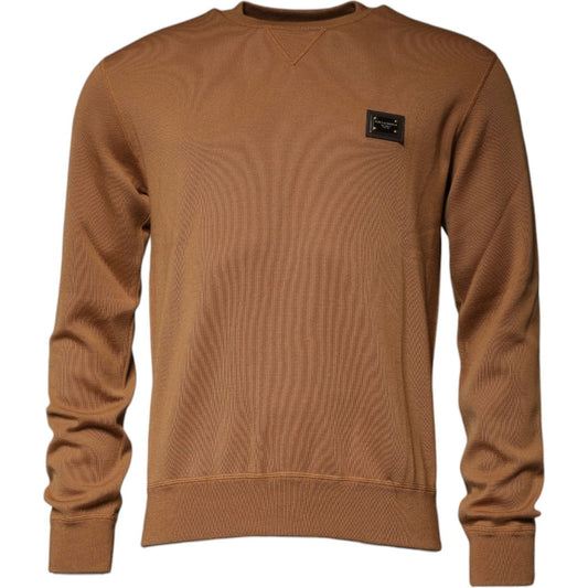 Dolce & Gabbana Brown Logo Plaque Crew Neck Pullover Sweater TSH87583-48