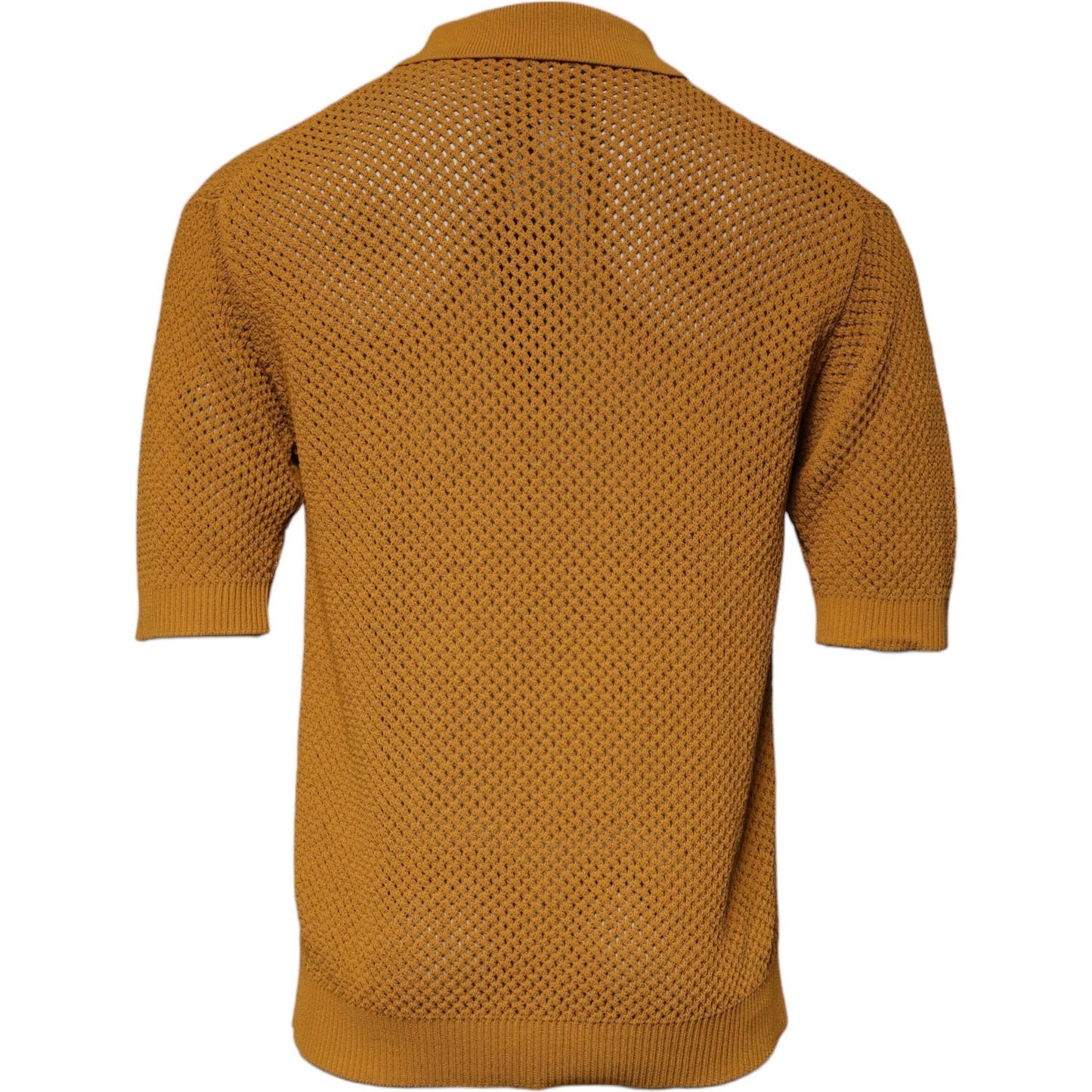 Dolce & Gabbana Brown Perforated Collared Short Sleeves T-shirt TSH87570-48