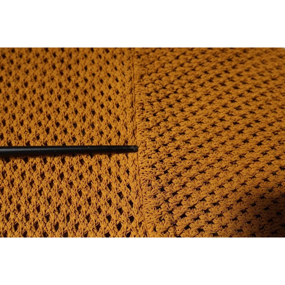 Dolce & Gabbana Brown Perforated Collared Short Sleeves T-shirt TSH87570-48