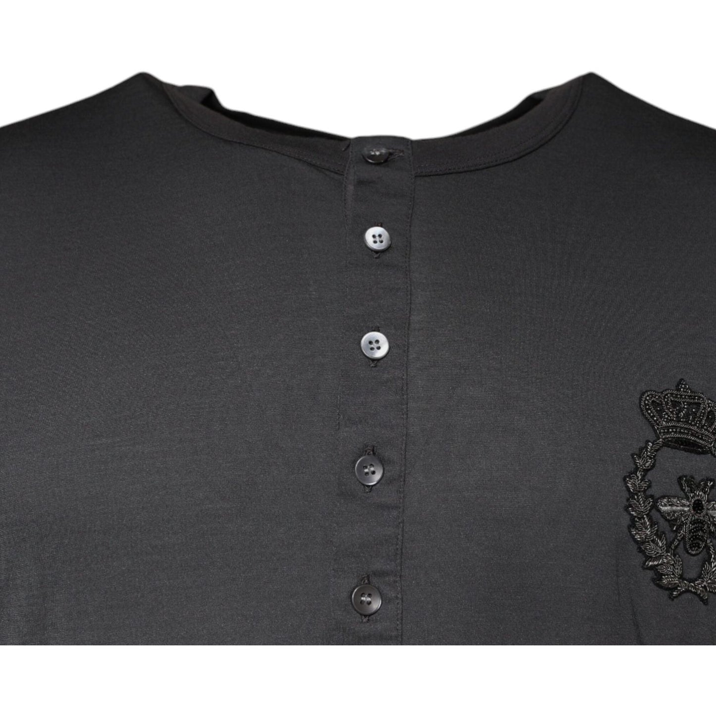 Dolce & Gabbana Gray Crown Bee Embroidery Pullover Sweater TSH86888-52