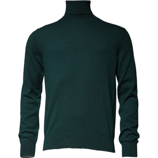 Dolce & Gabbana Green Cashmere Turtleneck Men Pullover Sweater TSH87580-50