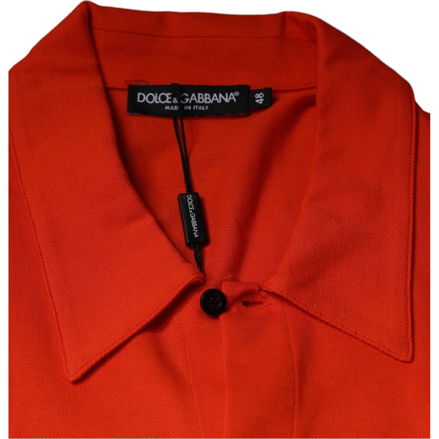 Dolce & Gabbana Orange Cotton Button Down Casual Polo Shirt TSH84559-44