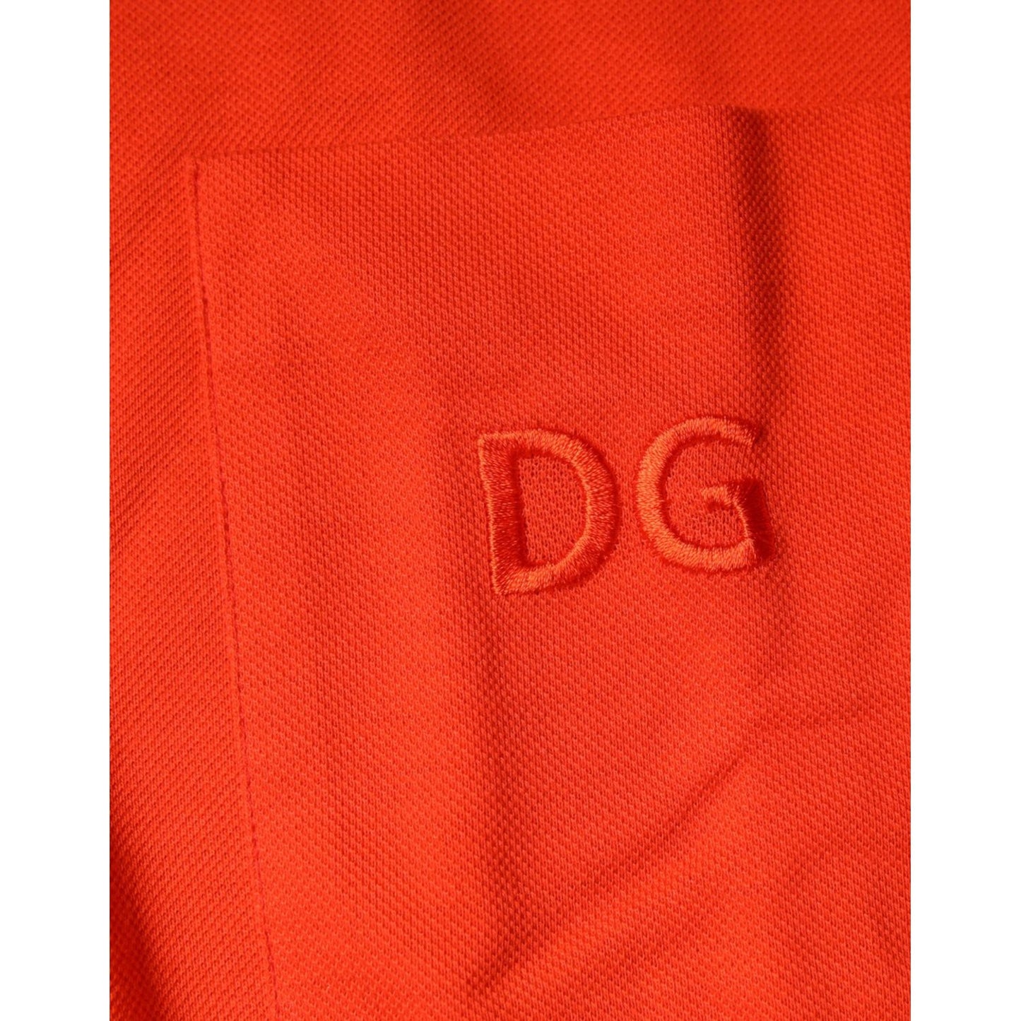 Dolce & Gabbana Orange Cotton Button Down Casual Polo Shirt TSH84559-44