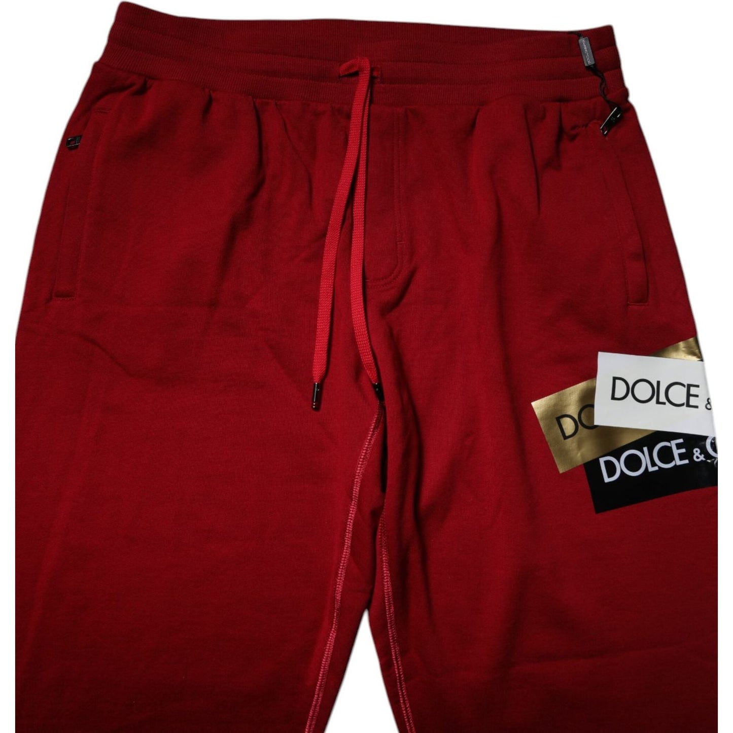 Dolce & Gabbana Red Logo Tape Cotton Jogger Sweatpants Pants PAN75041-58