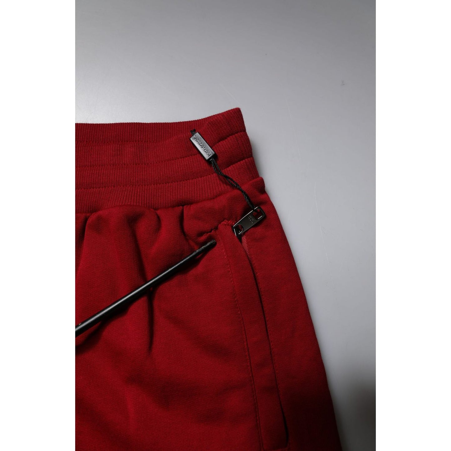Dolce & Gabbana Red Logo Tape Cotton Jogger Sweatpants Pants PAN75041-58