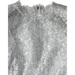 Dolce & Gabbana Silver Floral Lace Bodycon Sheath Midi Dress DR281259-40