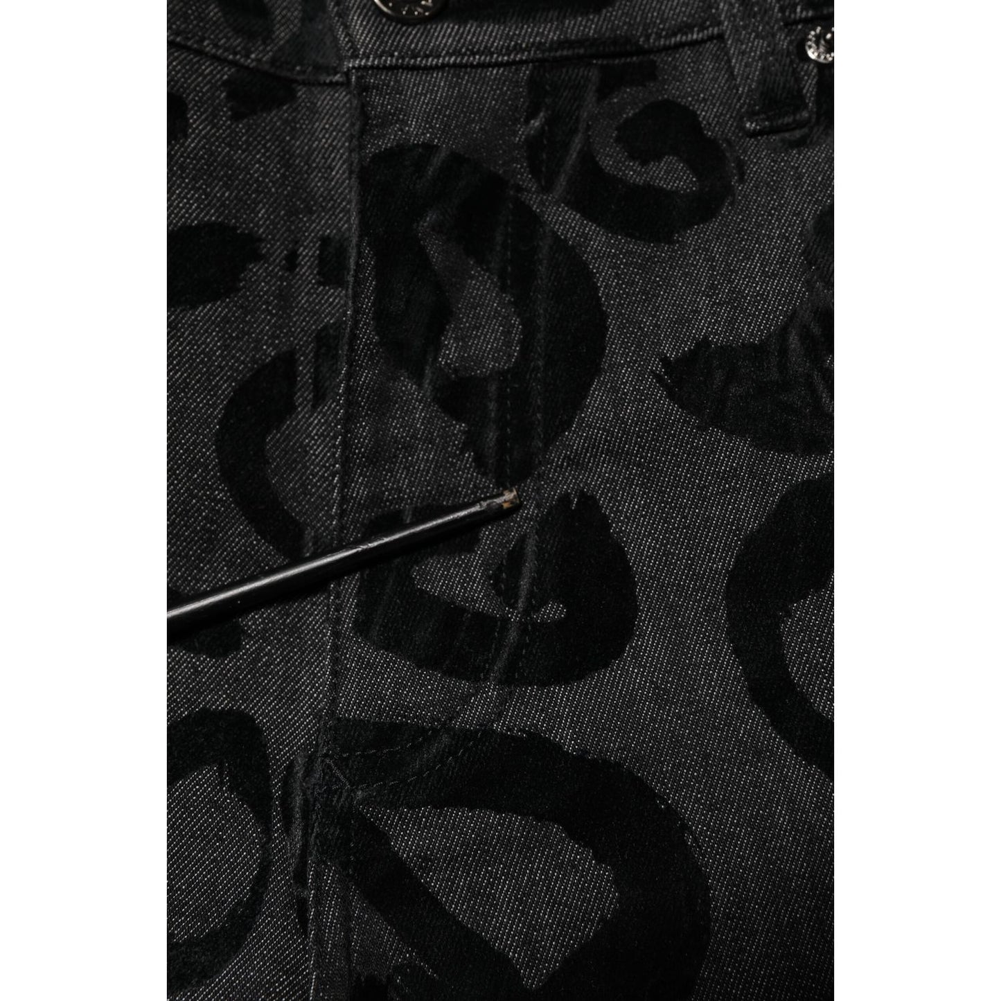 Dolce & Gabbana Gray Cotton DG Logo Straight Men Denim Jeans