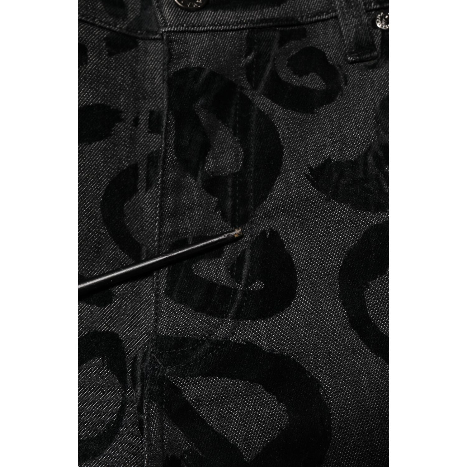 Dolce & Gabbana Gray Cotton DG Logo Straight Men Denim Jeans