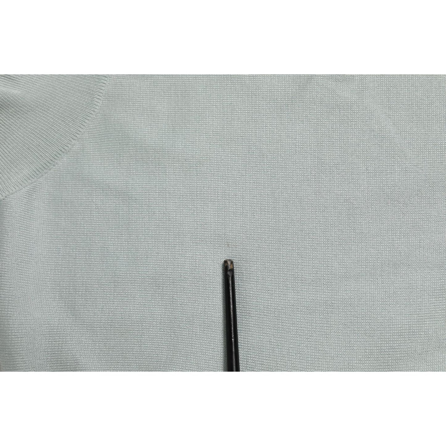 Close-up of Dolce & Gabbana Gray Turtle Neck 3/4 Sleeves Pullover Top fabric detail.