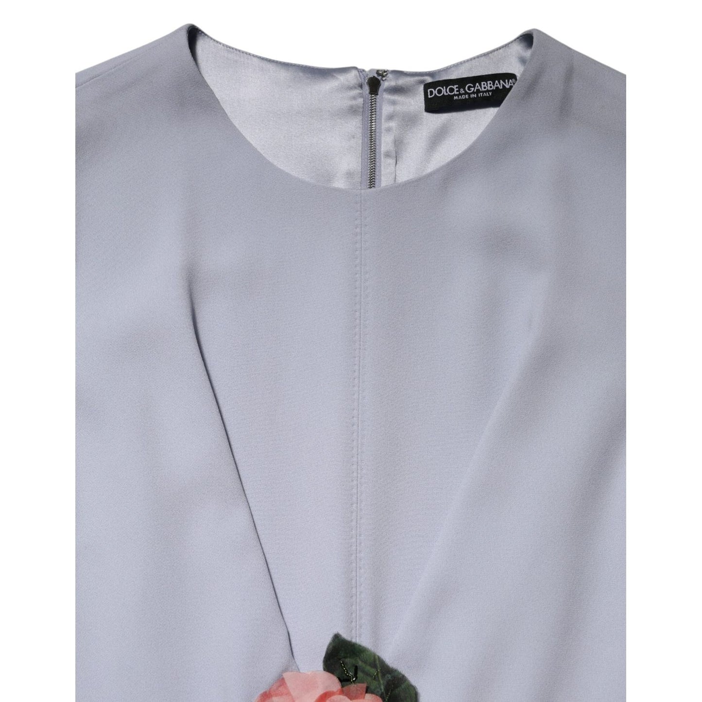 Dolce & Gabbana Gray Viscose ShortSleeve Sheath Midi Dress