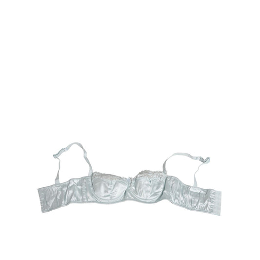 Dolce & Gabbana Light Blue Silk Semi-Padded Balconette Underwear